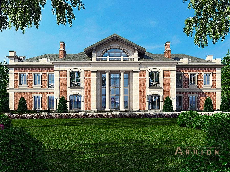 4. Проект двухэтажного дома в замковом стиле с многоскатной кровлей, av-2500, площадью - 2500 кв c цокольным этажом